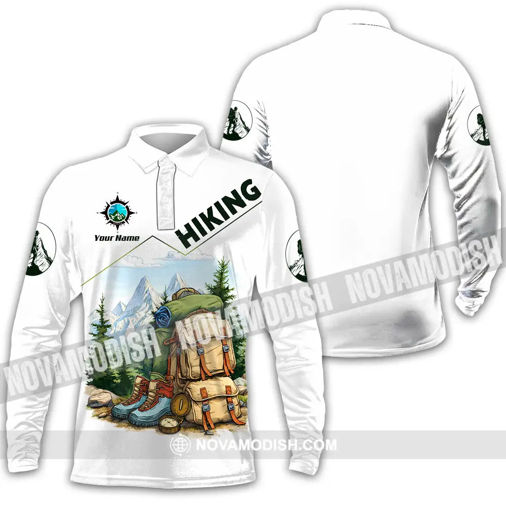 Unisex Shirt - Custom Hiking 3D Shirt Long Sleeve Polo / S T-shirt