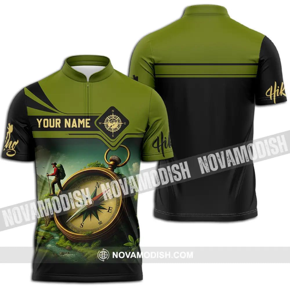 Unisex Shirt - Custom Hiking Lover Shirt Zipper Polo Shirt / S T-shirt