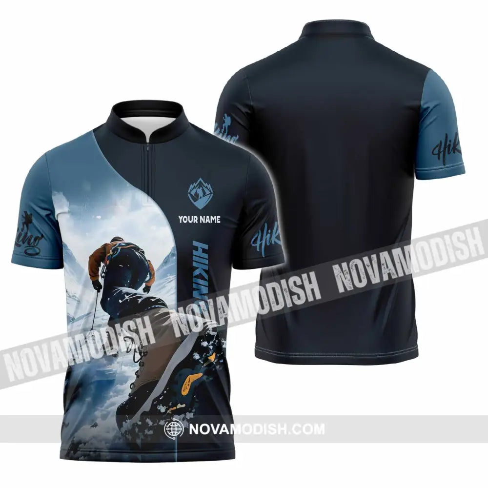 Unisex Shirt - Custom Hiking Lover Shirt Zipper Polo Shirt / S T-shirt