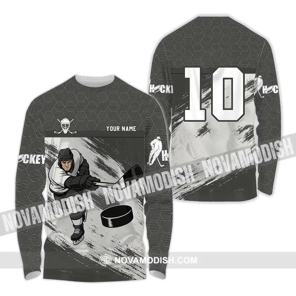 Unisex Shirt - Custom Hockey Shirt Long Sleeve Shirt / S T-shirt