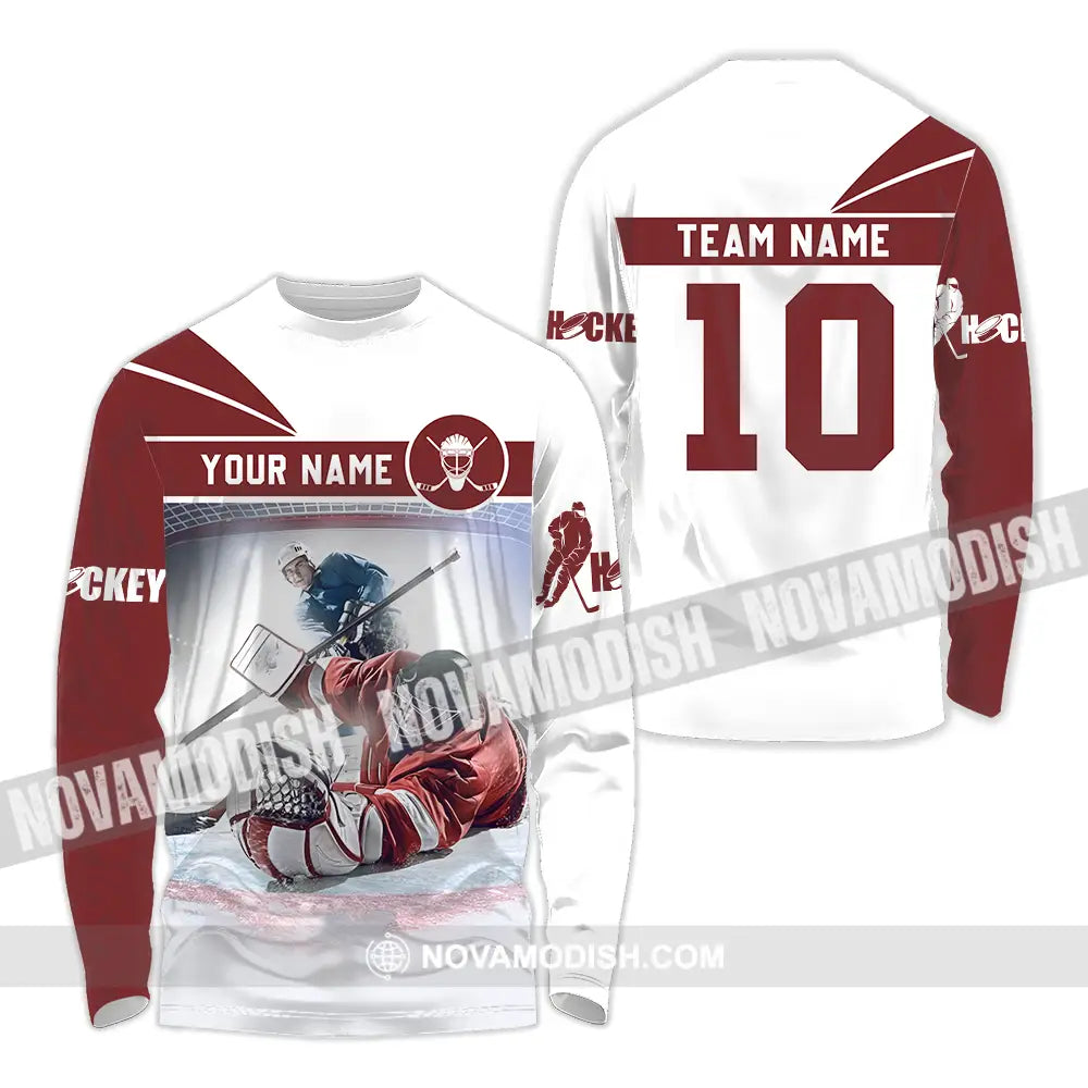 Unisex Shirt - Custom Hockey Shirt Long Sleeve Shirt / S T-shirt