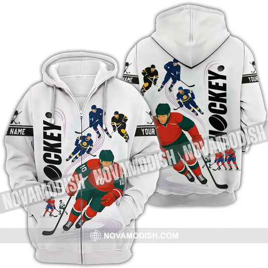 Unisex Shirt - Custom Hockey Shirt Zipper Hoodie / S T-shirt