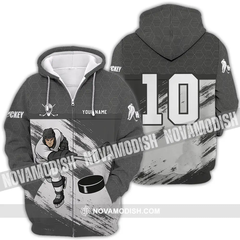 Unisex Shirt - Custom Hockey Shirt Zipper Hoodie / S T-shirt