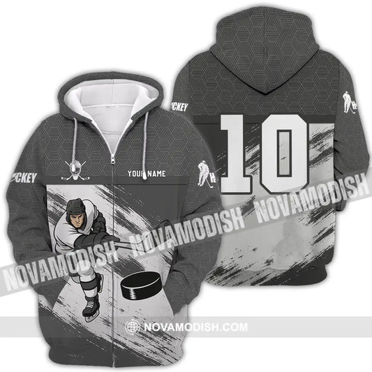 Unisex Shirt - Custom Hockey Shirt Zipper Hoodie / S T-shirt