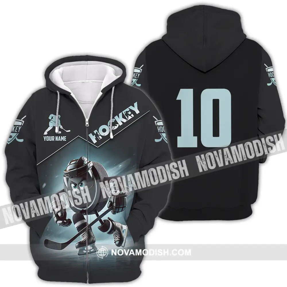 Unisex Shirt - Custom Hockey Shirt Zipper Hoodie / S T-shirt