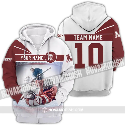 Unisex Shirt - Custom Hockey Shirt Zipper Hoodie / S T-shirt