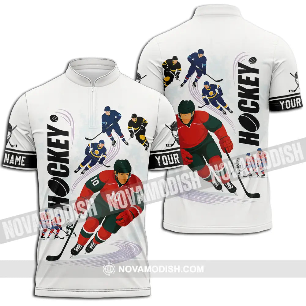 Unisex Shirt - Custom Hockey Shirt Zipper Polo Shirt / S T-shirt
