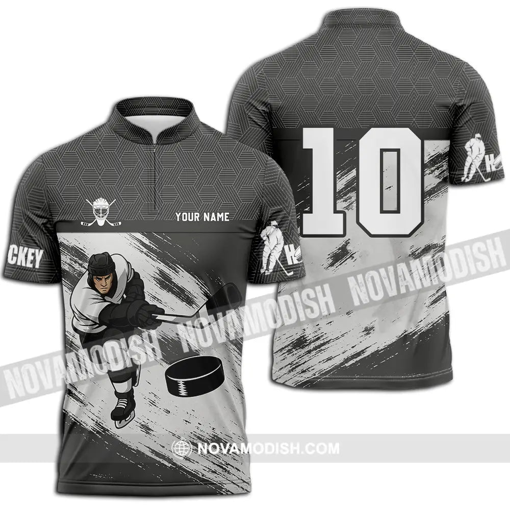 Unisex Shirt - Custom Hockey Shirt Zipper Polo Shirt / S T-shirt