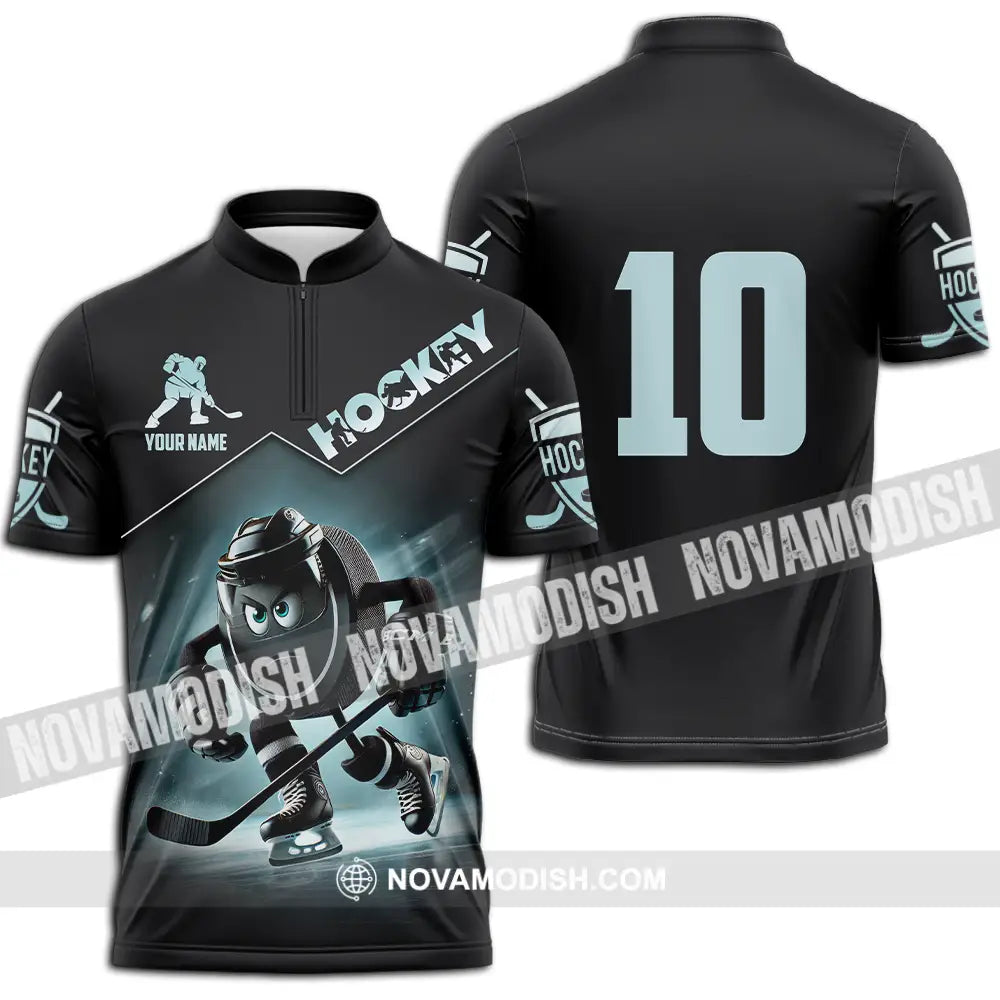 Unisex Shirt - Custom Hockey Shirt Zipper Polo Shirt / S T-shirt