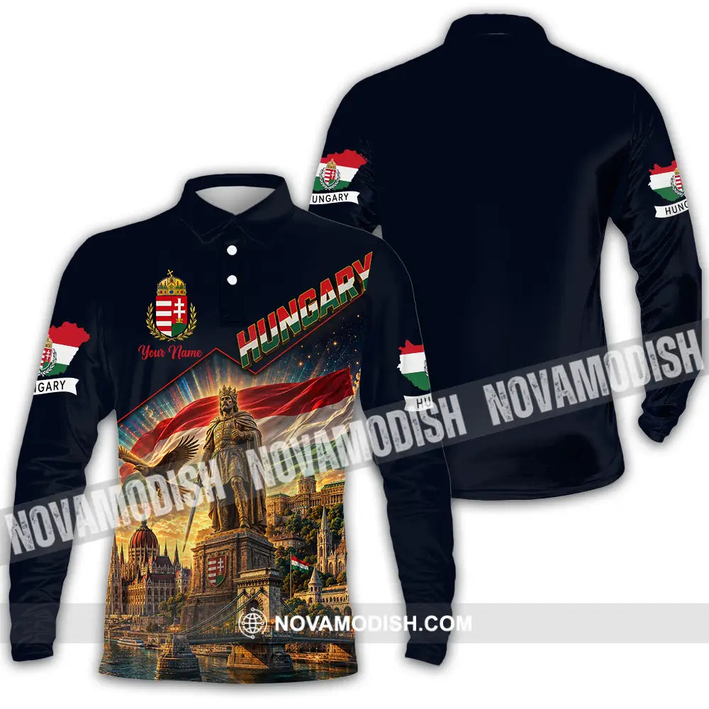 Unisex Shirt - Custom Hungary Shirt - Long Sleeve Polo / S - T-shirt