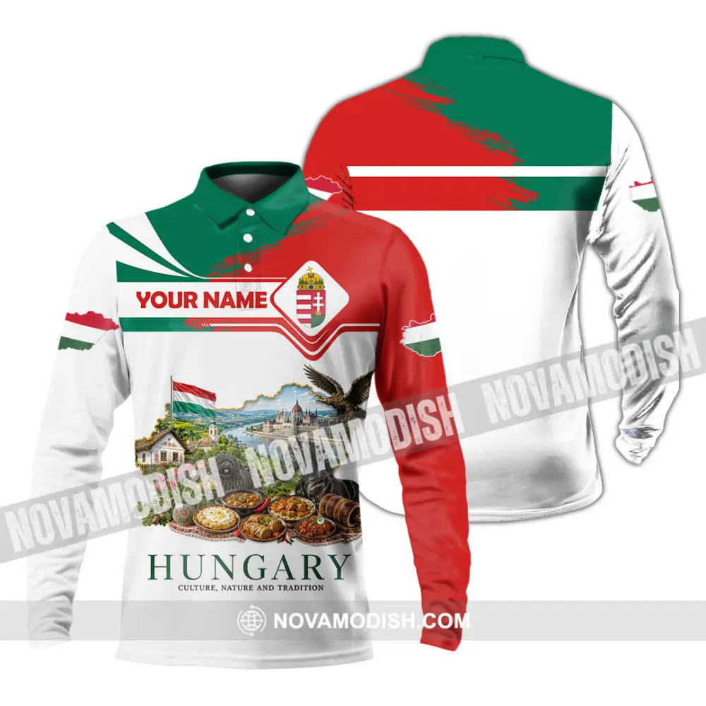 Unisex Shirt - Custom Hungary Shirt - Long Sleeve Polo / S - T-shirt