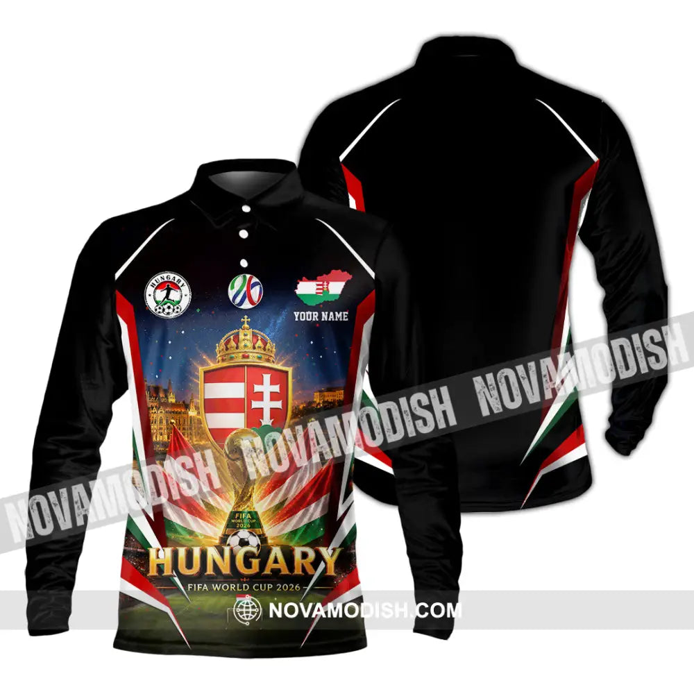 Unisex Shirt - Custom Hungary World Cup 2026 Shirt - Long Sleeve Polo / S - T-shirt