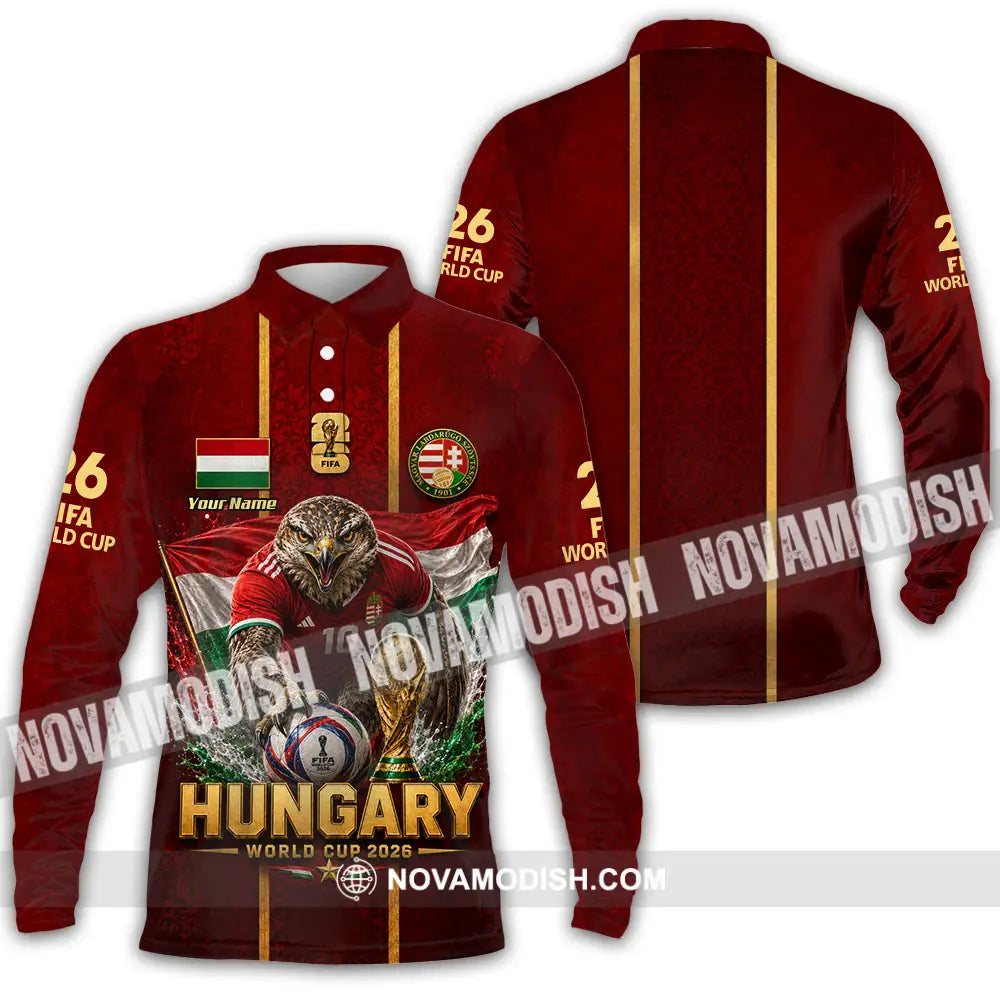 Unisex Shirt - Custom Hungary World Cup 2026 Shirt - Long Sleeve Polo / S - T-shirt
