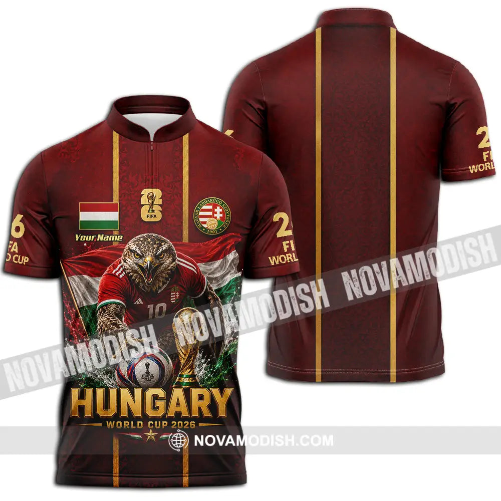 Unisex Shirt - Custom Hungary World Cup 2026 Shirt - Zipper Polo Shirt / S - T-shirt