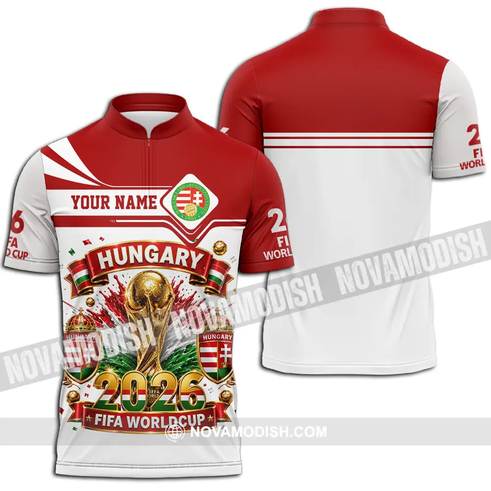 Unisex Shirt - Custom Hungary World Cup 2026 Shirt - Zipper Polo Shirt / S - T-shirt