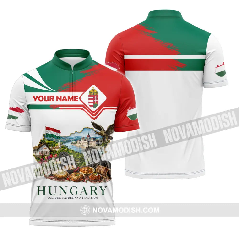 Unisex Shirt - Custom Hungary Shirt - Zipper Polo Shirt / S - T-shirt