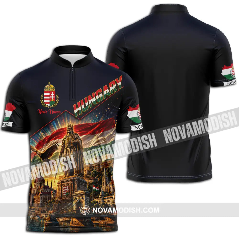 Unisex Shirt - Custom Hungary Shirt - Zipper Polo Shirt / S - T-shirt