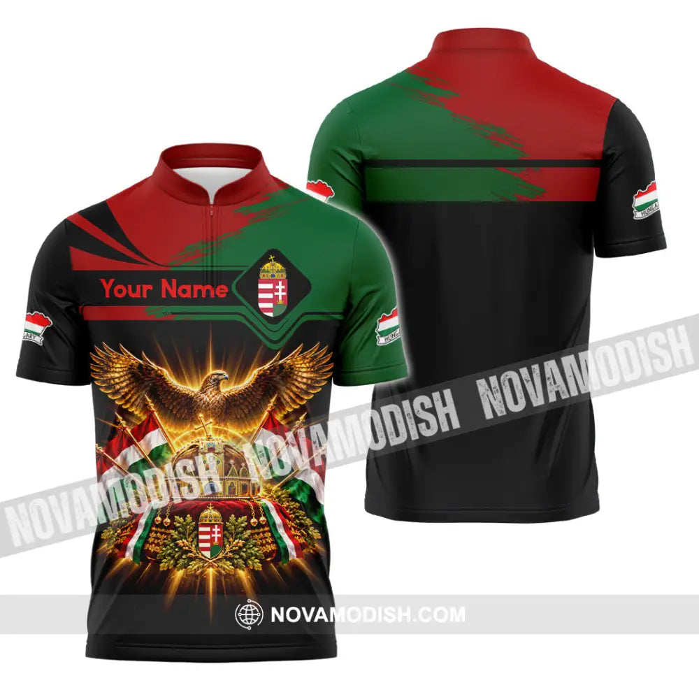 Unisex Shirt - Custom Hungary Shirt - Zipper Polo Shirt / S - T-shirt