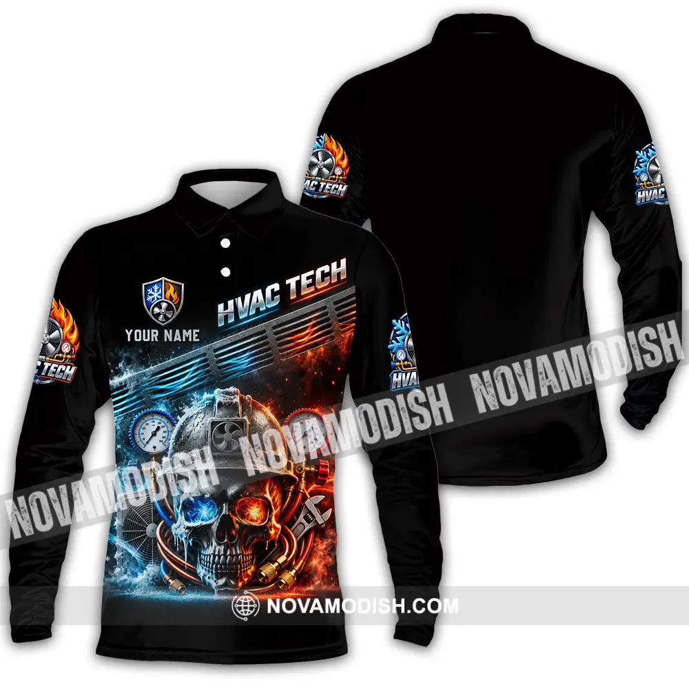 Unisex Shirt - Custom HVAC Tech Shirt - Long Sleeve Polo / S - T-shirt