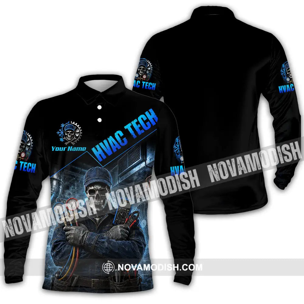 Unisex Shirt - Custom HVAC Tech Shirt - Long Sleeve Polo / S - T-shirt