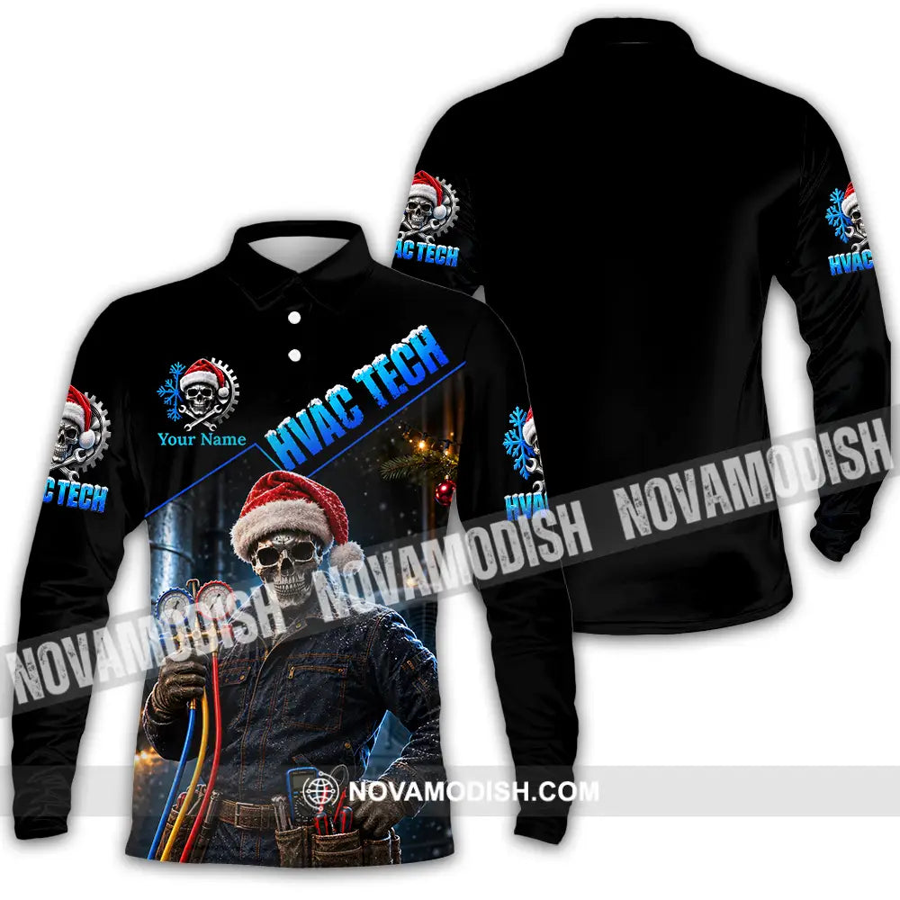 Unisex Shirt - Custom HVAC Tech Shirt - Long Sleeve Polo / S - T-shirt