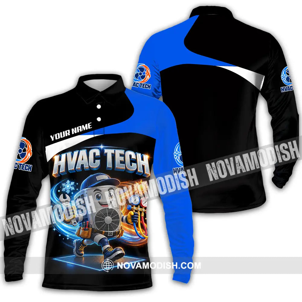 Unisex Shirt - Custom HVAC Tech Shirt - Long Sleeve Polo / S - T-shirt