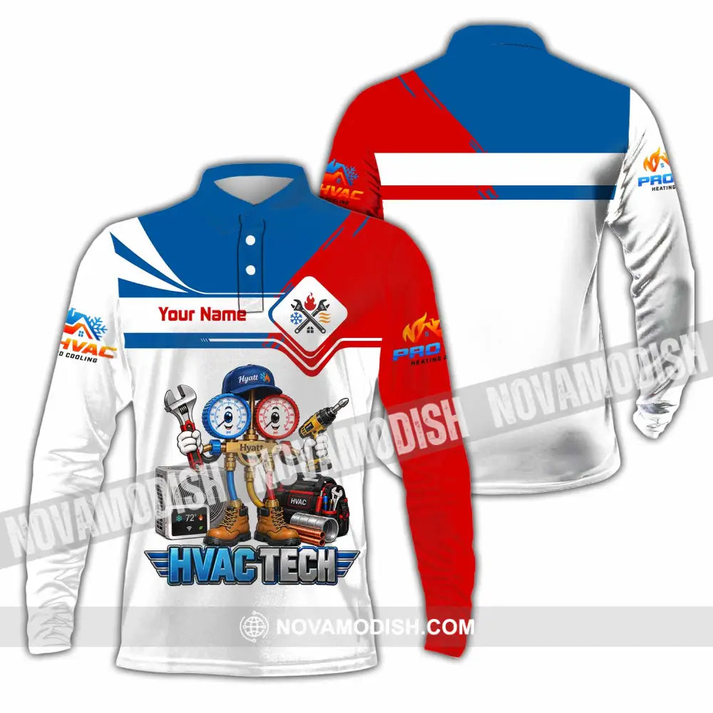 Unisex Shirt - Custom HVAC Tech Shirt - Long Sleeve Polo / S - T-shirt