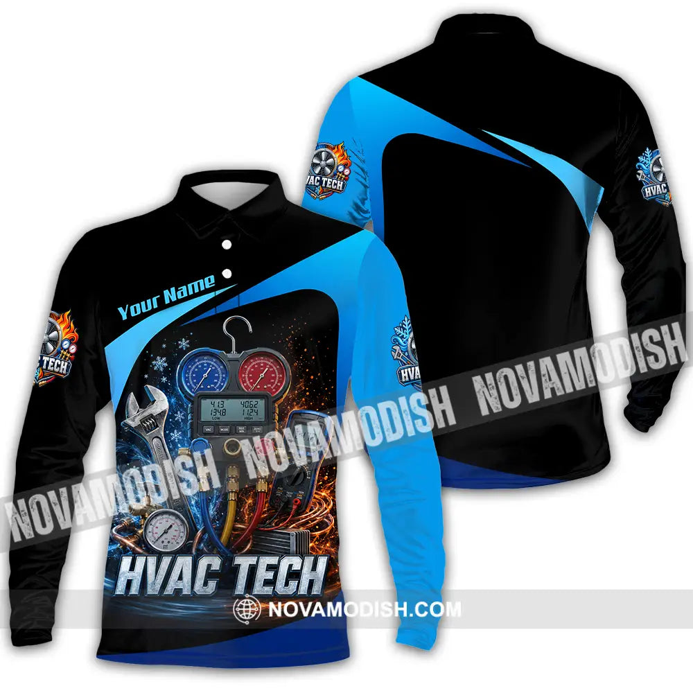 Unisex Shirt - Custom HVAC Tech Shirt - Long Sleeve Polo / S - T-shirt