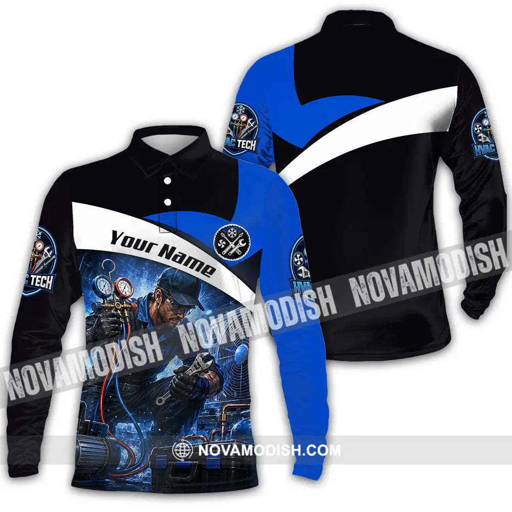 Unisex Shirt - Custom HVAC Tech Shirt - Long Sleeve Polo / S - T-shirt