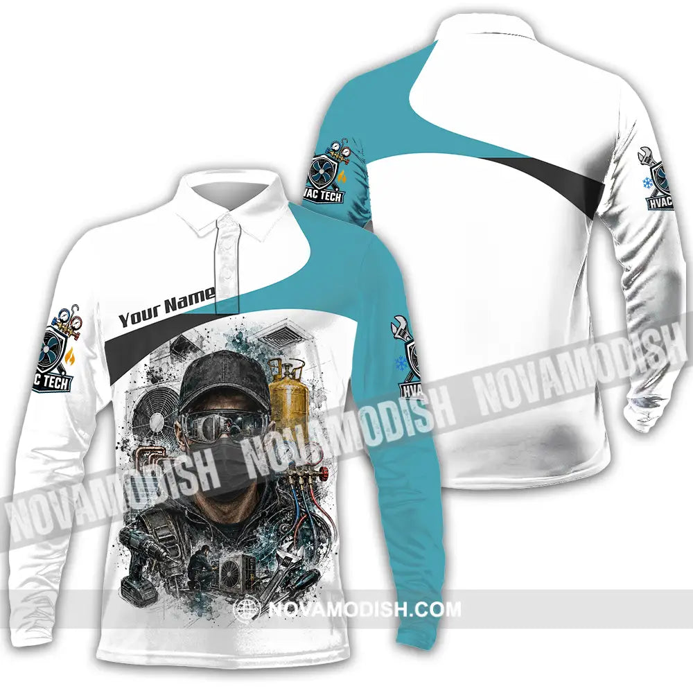 Unisex Shirt - Custom HVAC Tech Shirt - Long Sleeve Polo / S - T-shirt