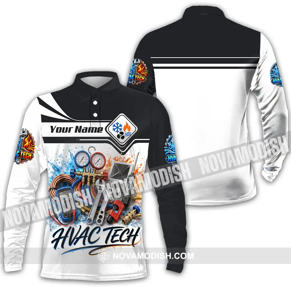 Unisex Shirt - Custom Hvac Tech Shirt - Long Sleeve Polo / S - T-shirt