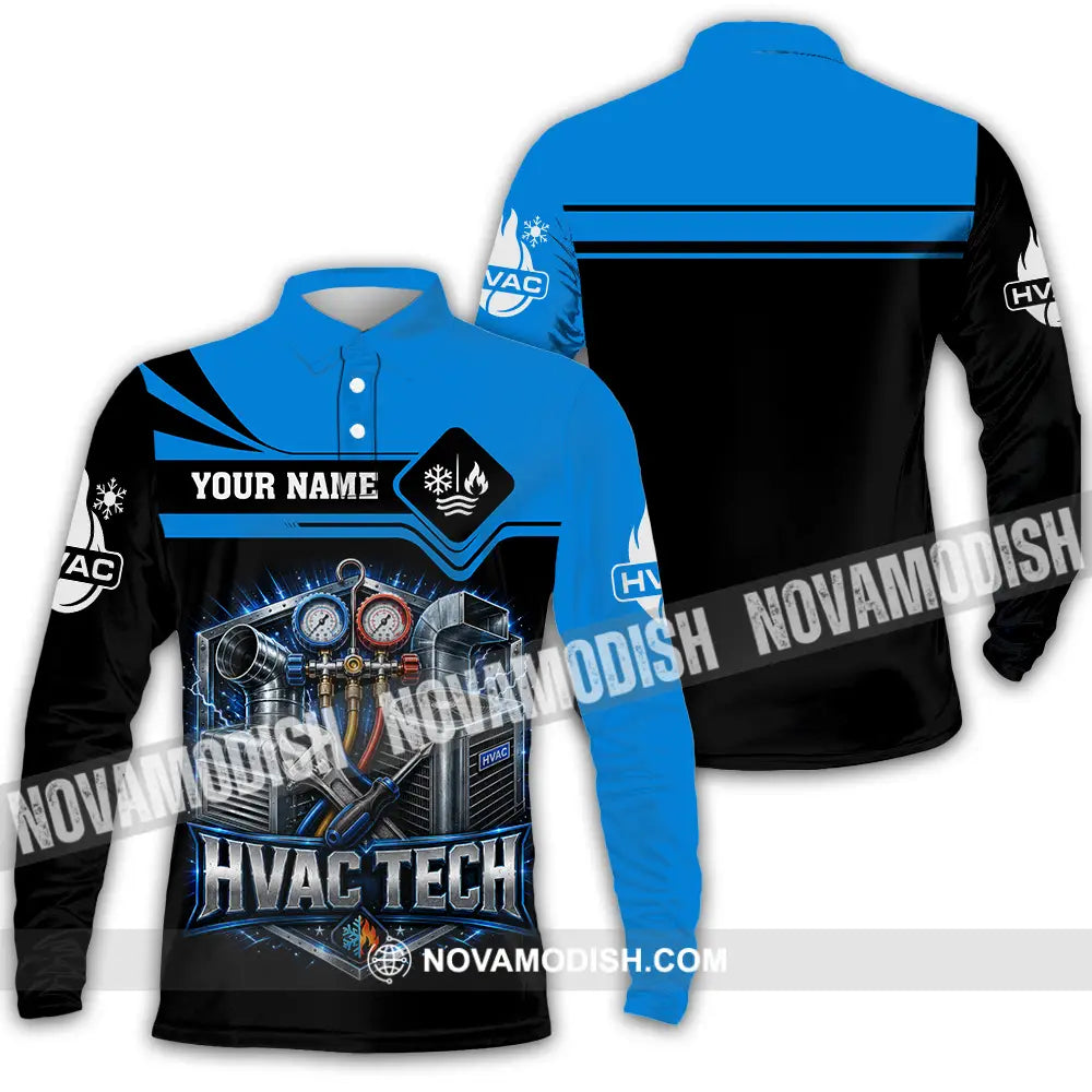 Unisex Shirt - Custom Hvac Tech Shirt - Long Sleeve Polo / S - T-shirt