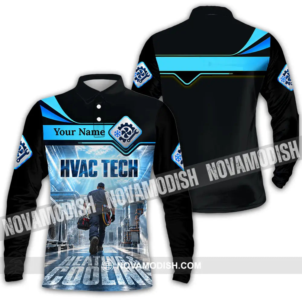 Unisex Shirt - Custom HVAC Tech Shirt - Long Sleeve Polo / S - T-shirt