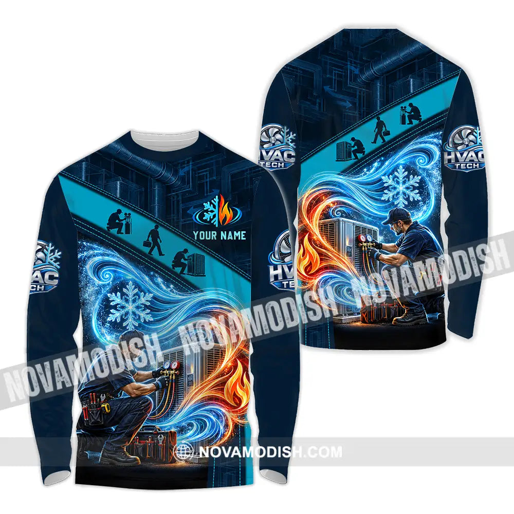 Unisex Shirt - Custom HVAC Tech Shirt - Long Sleeve Shirt / S - T-shirt