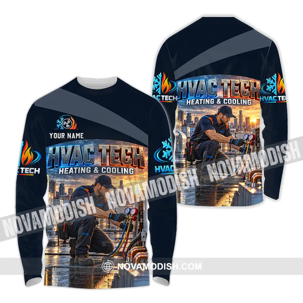 Unisex Shirt - Custom HVAC Tech Shirt - Long Sleeve Shirt / S - T-shirt