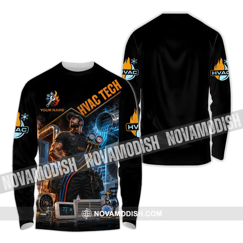 Unisex Shirt - Custom Hvac Tech Shirt - Long Sleeve Shirt / S - T-shirt
