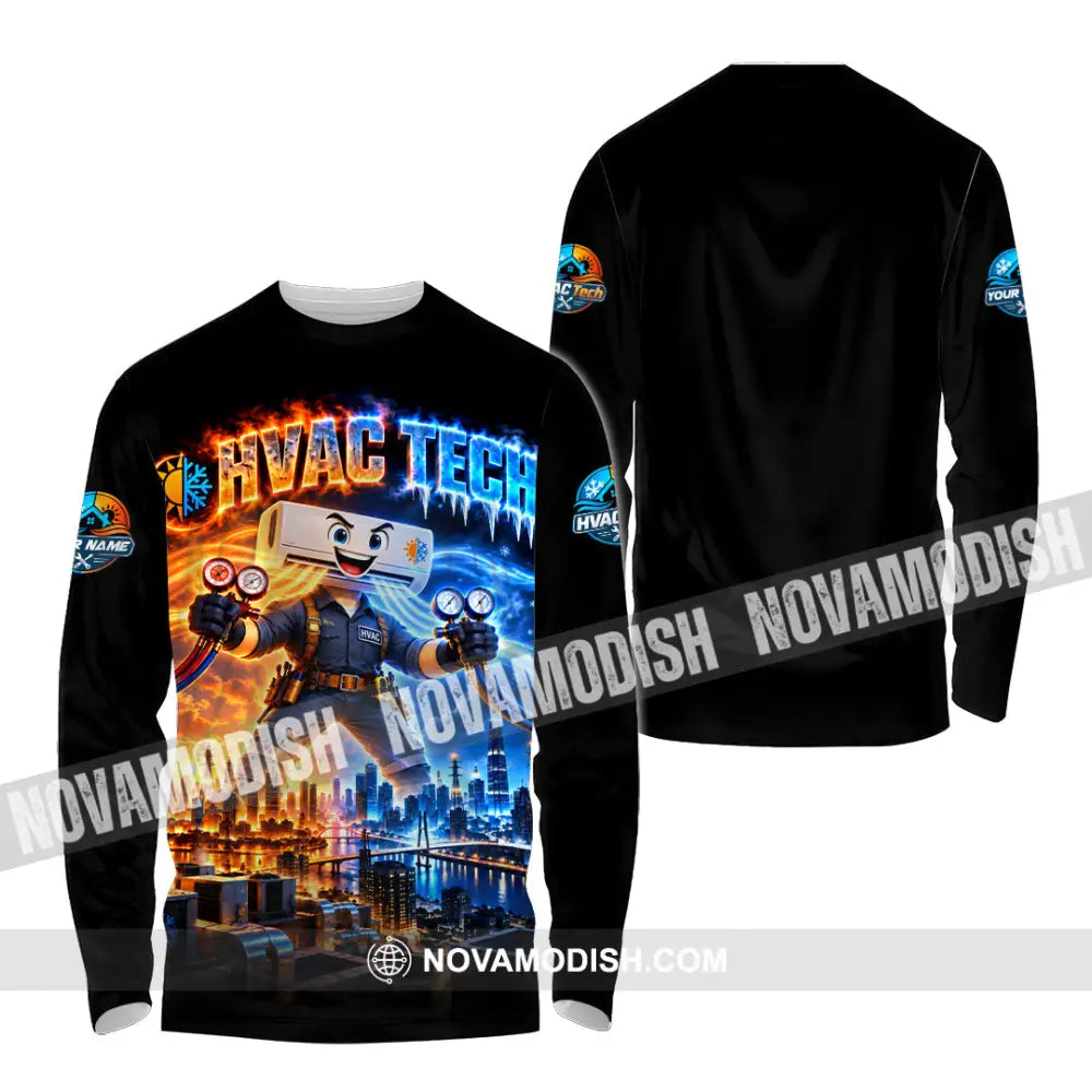 Unisex Shirt - Custom HVAC Tech Shirt - Long Sleeve Shirt / S - T-shirt