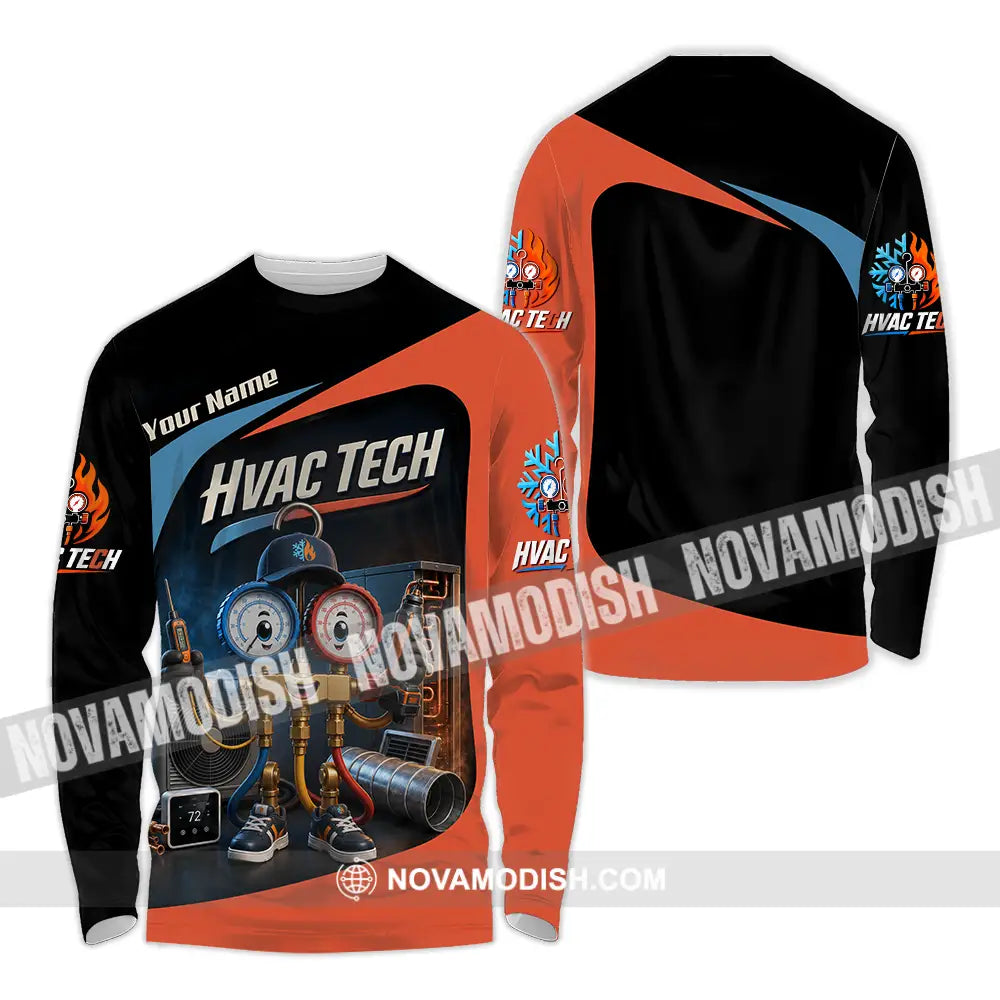 Unisex Shirt - Custom Hvac Tech Shirt - Long Sleeve Shirt / S - T-shirt