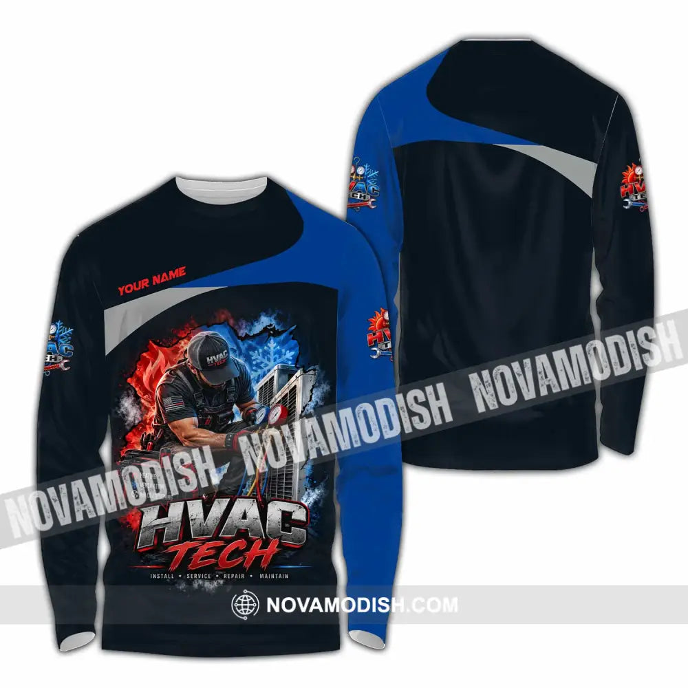 Unisex Shirt - Custom HVAC Tech Shirt - Long Sleeve Shirt / S - T-shirt