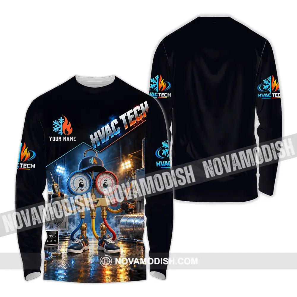 Unisex Shirt - Custom HVAC Tech Shirt - Long Sleeve Shirt / S - T-shirt