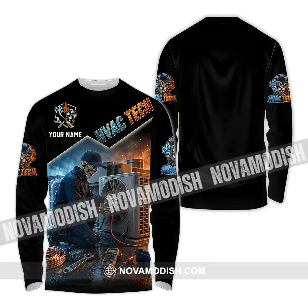 Unisex Shirt - Custom HVAC Tech Shirt - Long Sleeve Shirt / S - T-shirt