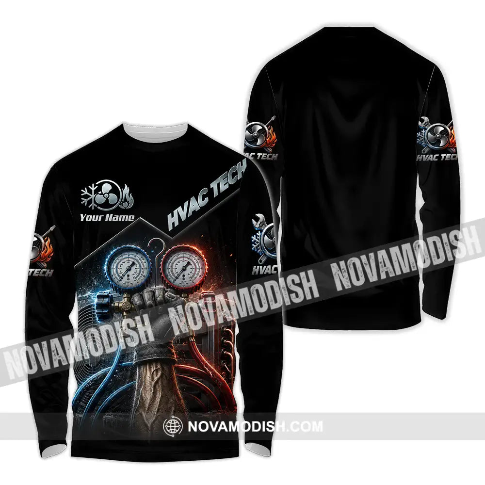 Unisex Shirt - Custom HVAC Tech Shirt - Long Sleeve Shirt / S - T-shirt