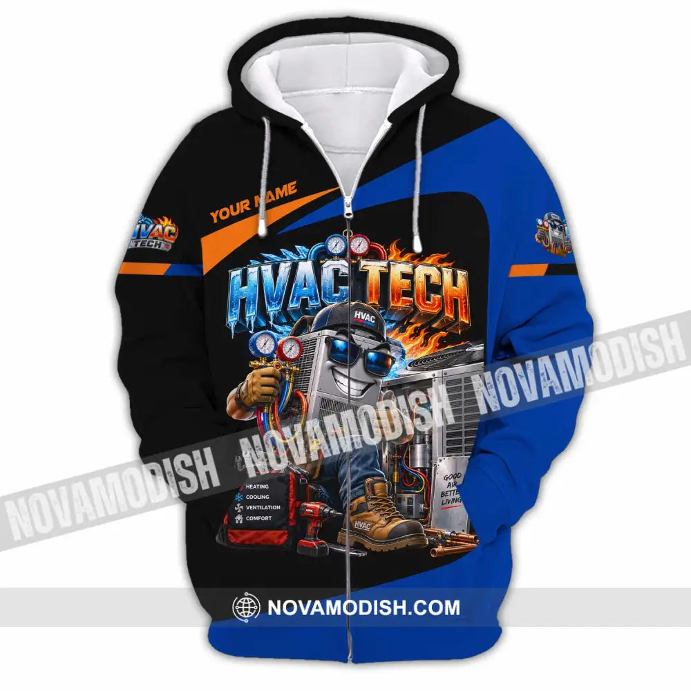 Unisex Shirt - Custom HVAC Tech Shirt - Zipper Hoodie / S - T-shirt