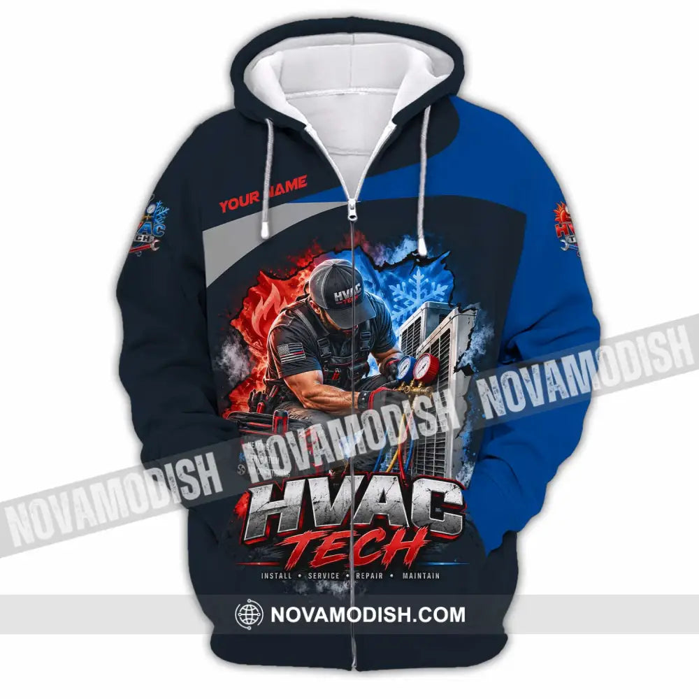 Unisex Shirt - Custom HVAC Tech Shirt - Zipper Hoodie / S - T-shirt