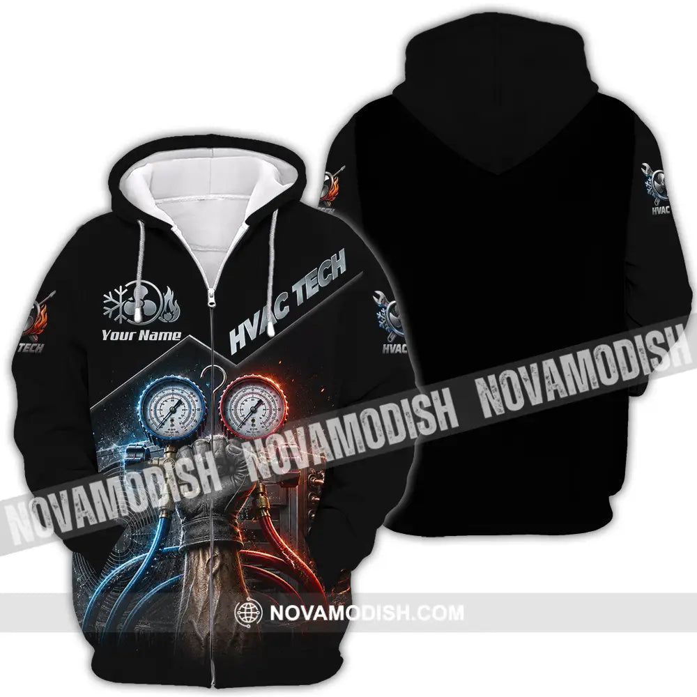 Unisex Shirt - Custom HVAC Tech Shirt - Zipper Hoodie / S - T-shirt