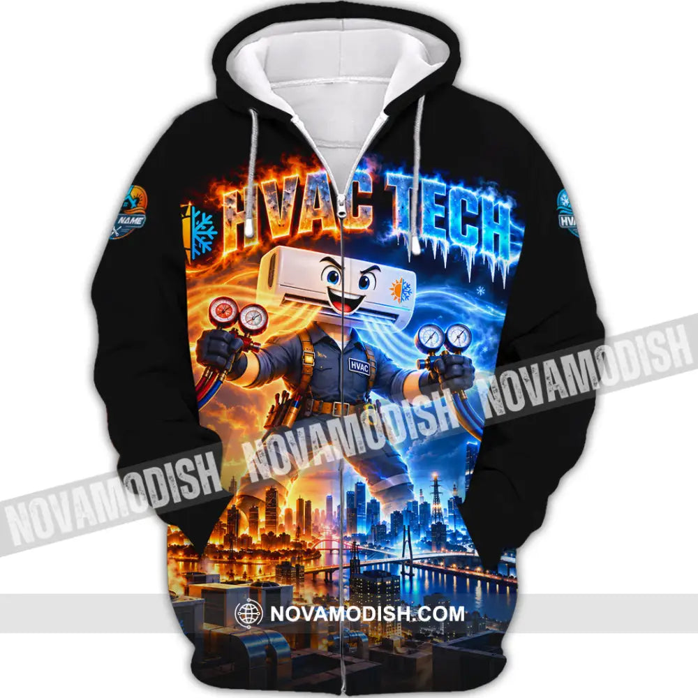 Unisex Shirt - Custom HVAC Tech Shirt - Zipper Hoodie / S - T-shirt