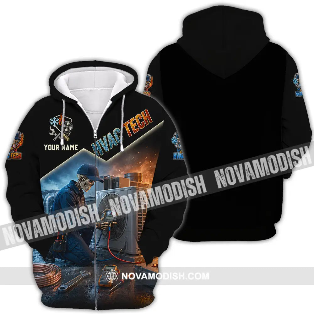 Unisex Shirt - Custom HVAC Tech Shirt - Zipper Hoodie / S - T-shirt