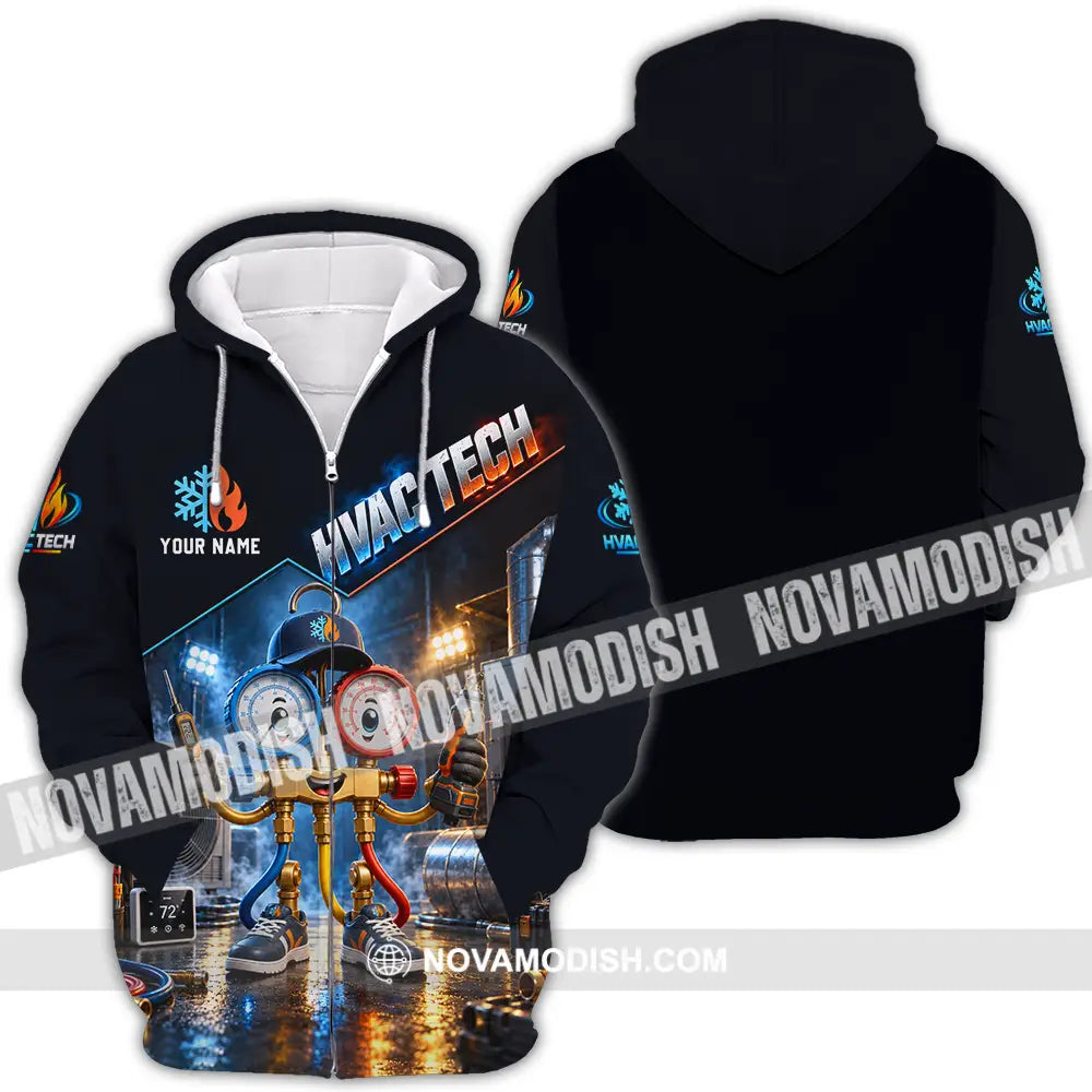 Unisex Shirt - Custom HVAC Tech Shirt - Zipper Hoodie / S - T-shirt