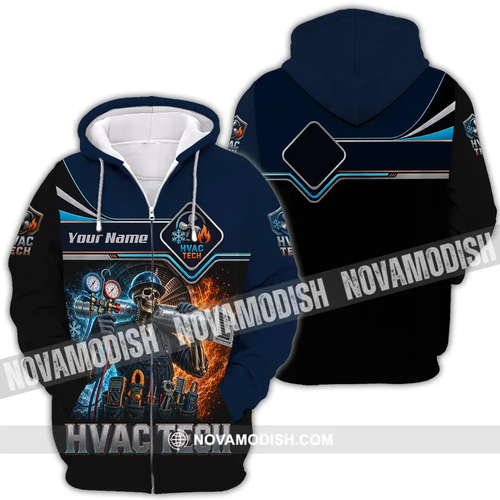 Unisex Shirt - Custom HVAC Tech Shirt - Zipper Hoodie / S - T-shirt