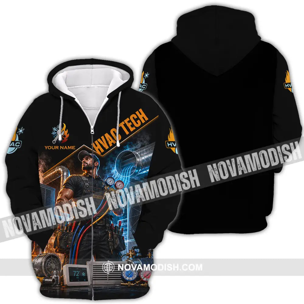 Unisex Shirt - Custom Hvac Tech Shirt - Zipper Hoodie / S - T-shirt